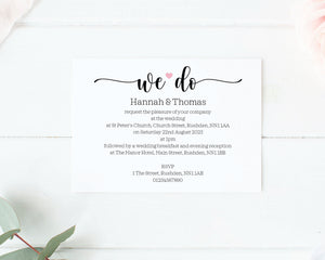 "We Do"  Wedding Invitations